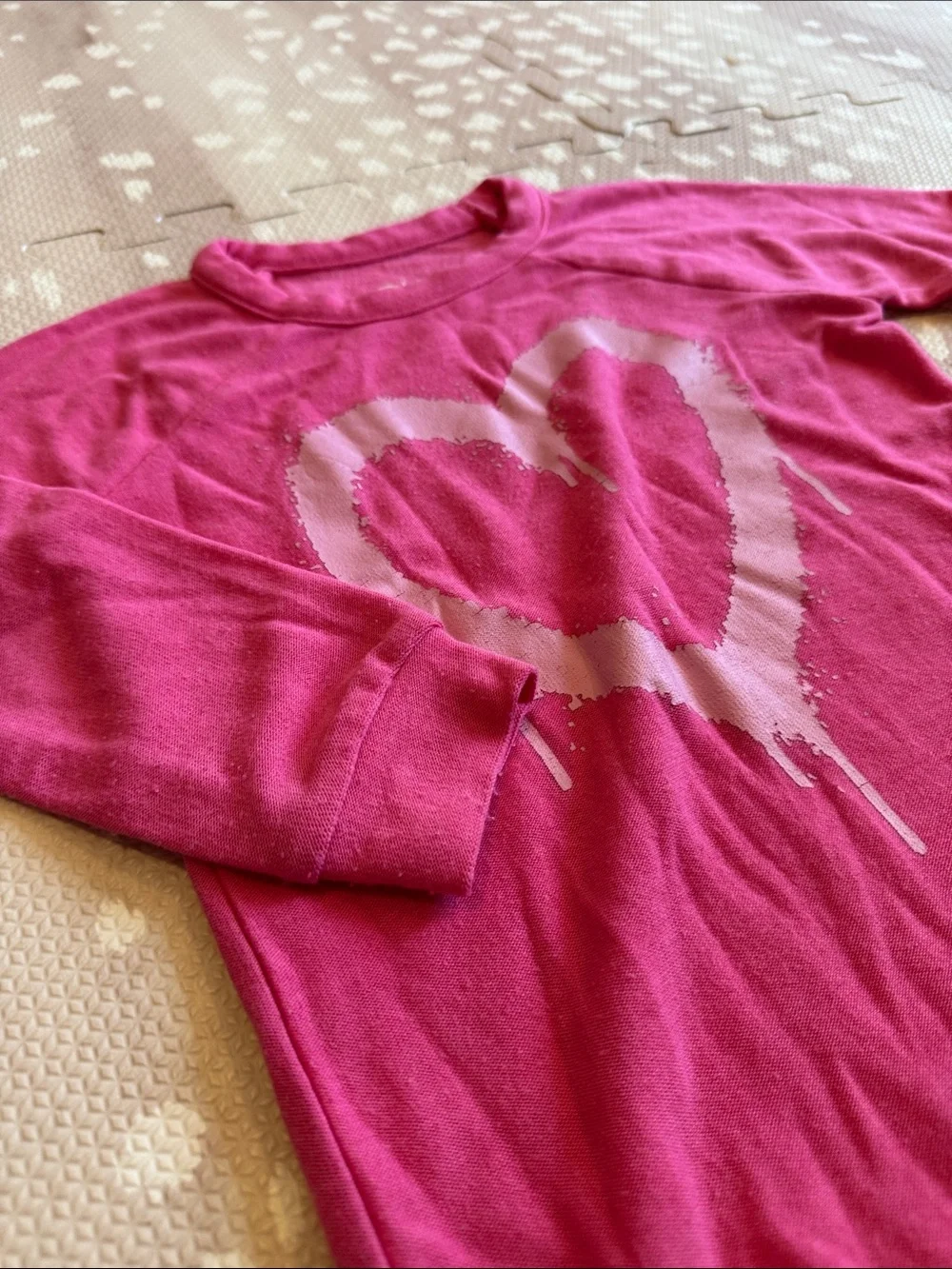 Chaser Girls Pink Drippy Heart Jersey Sweatshirt Top Size 5